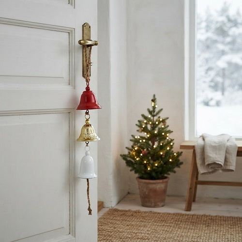 Campanas Navideñas Colgantes KLOCKA — Hierro y Yute, 58 cm
