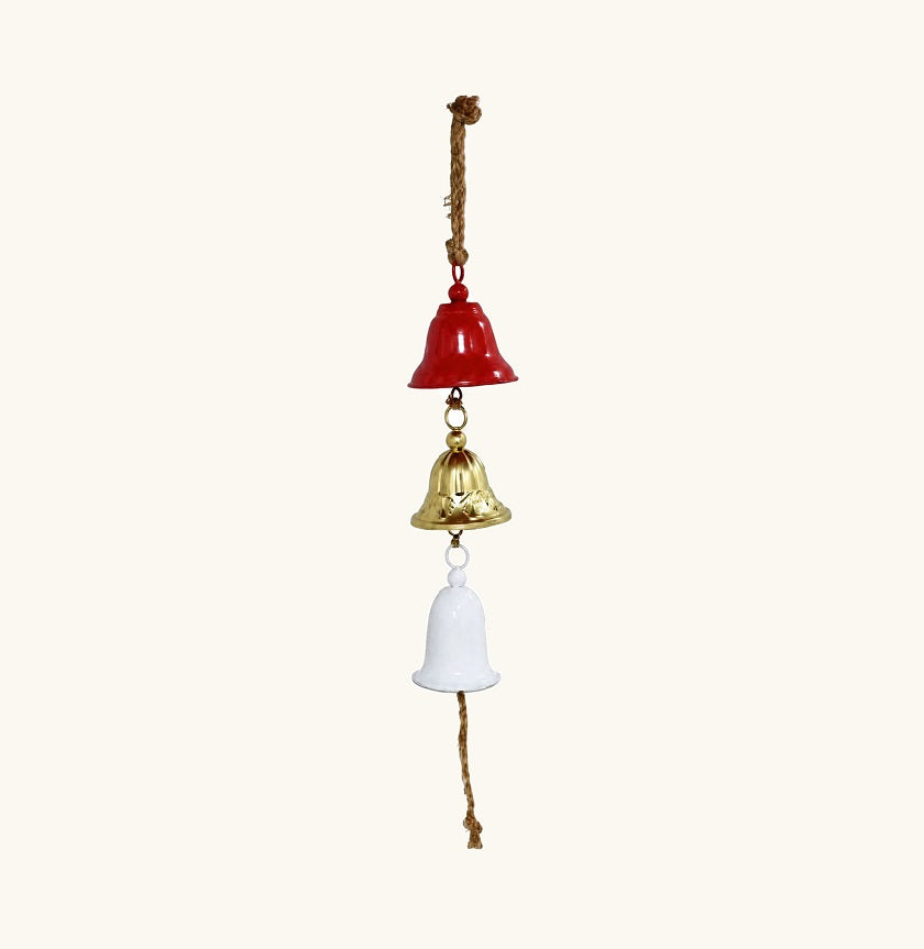 Campanas Navideñas Colgantes KLOCKA — Hierro y Yute, 58 cm