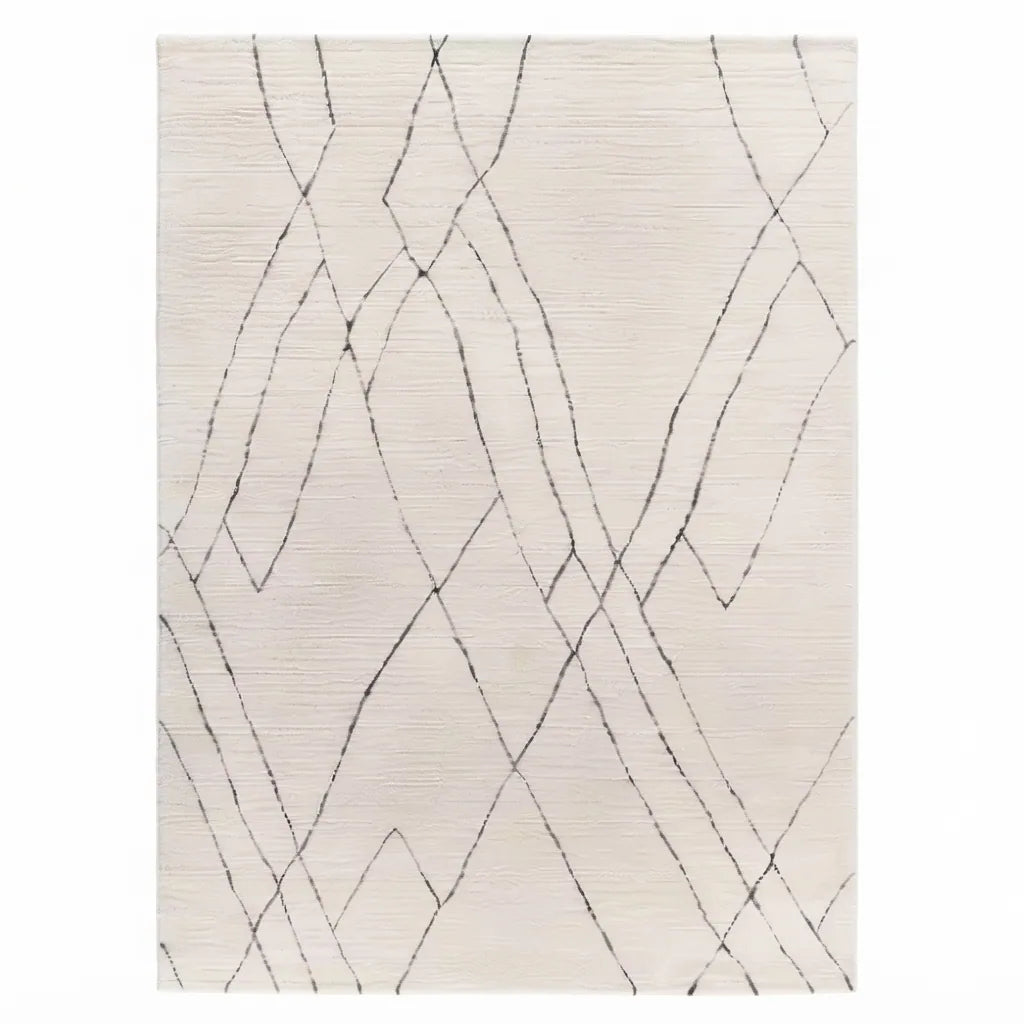 Alfombra bereber RIS SOLHUSEN blanca con relieve