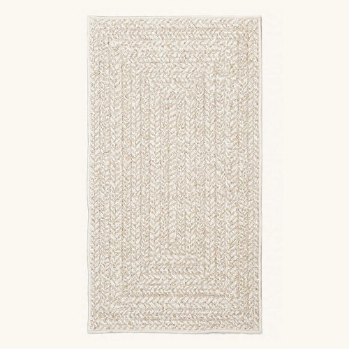 Alfombra de Entrada FLETT — Yute y Algodón Beige 60x110 cm