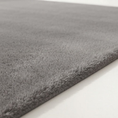 Alfombra LURV — Pelo Largo Gris Claro, Lavable, 160x120 cm