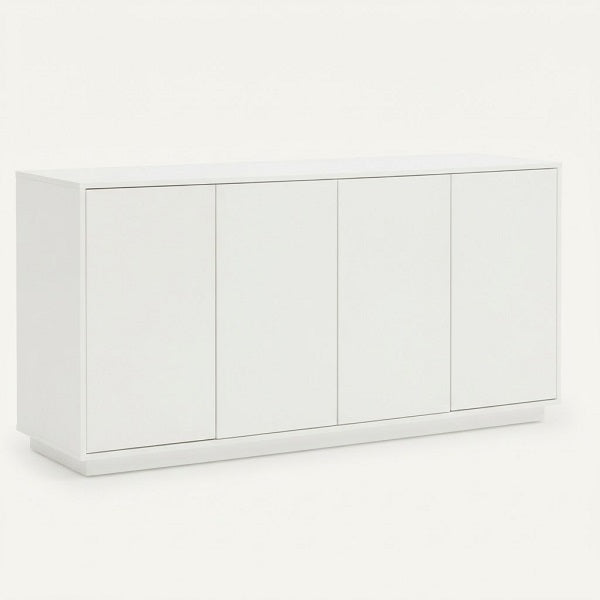 Aparador SKANK — 4 Puertas, Melamina Blanca, 160x80 cm
