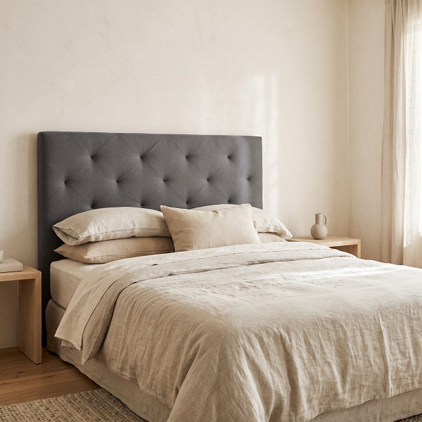 Cabecero NATT — Polipiel Acolchado Gris, 150/160 cm