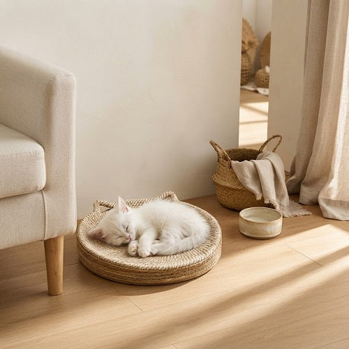 Rascador y Cama 2 en 1 para Gatos RIVA — Cuerda de Yute, Ø35 cm