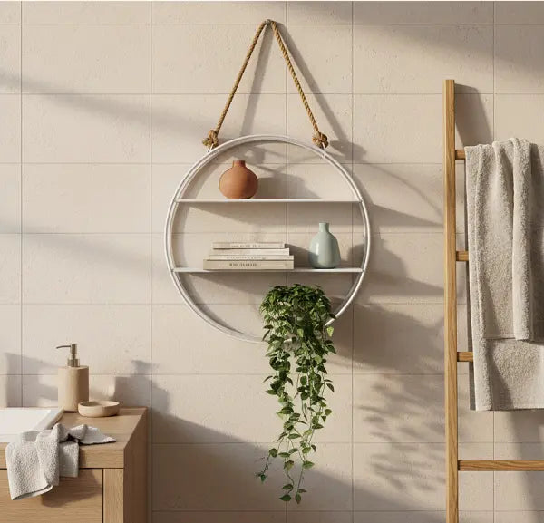 Estantería de Pared ROUND — Metal y Cuerda de Yute