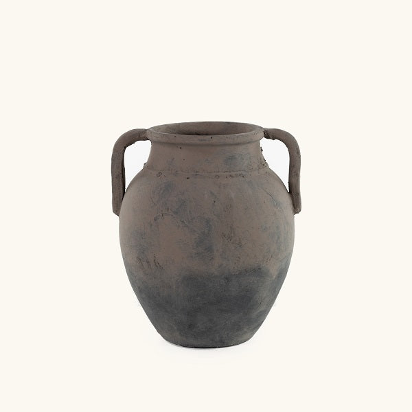 Jarrón AMFORA — Terracota Envejecida con Asas, Ø25,5 cm