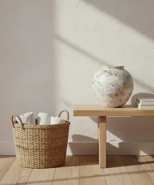 Jarrón NAXOS — Papel Maché Envejecido Blanco