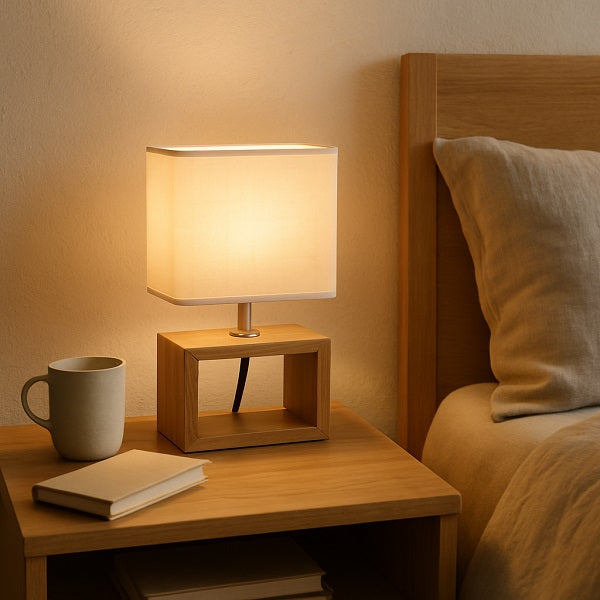 Lámpara de Sobremesa GLOD — Madera Natural