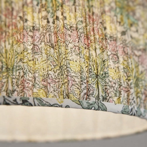 Lámpara de Pie BLOMMA — Trípode de Madera y Pantalla Floral, 146 cm