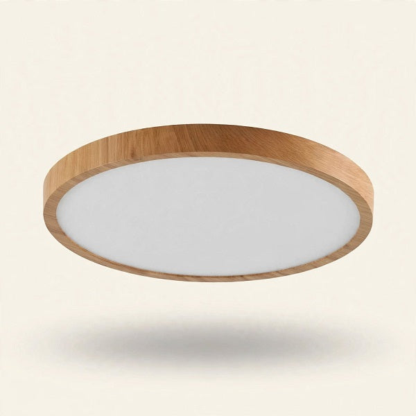 Plafón LED SKIVA — Efecto Madera de Nogal