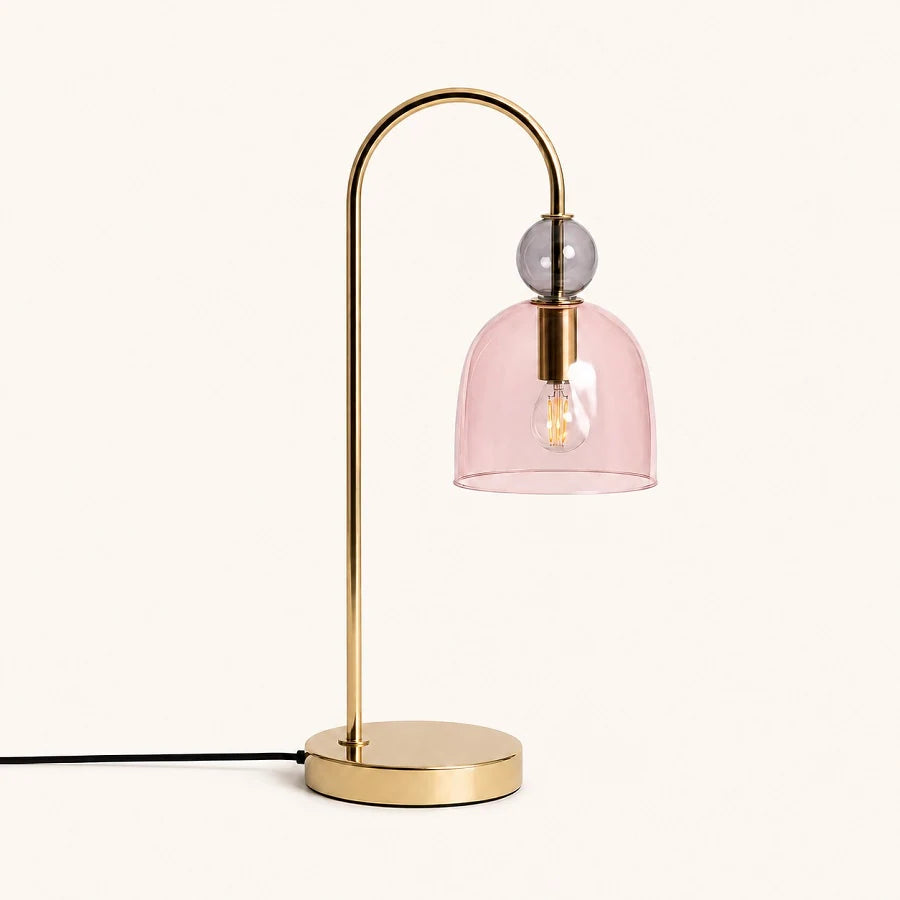 Lámpara de sobremesa AMBRA SOLHUSEN metal y cristal dorado
