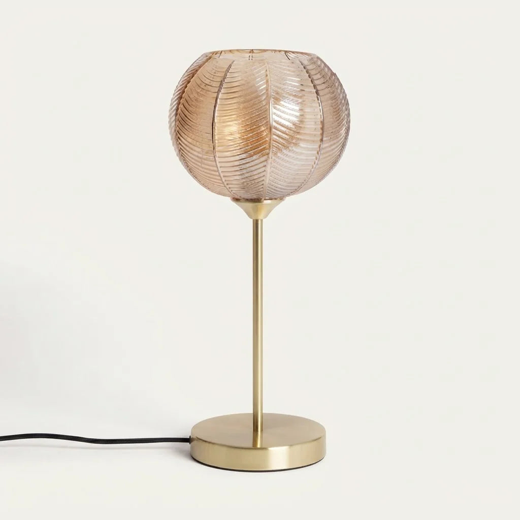 Lámpara de mesa SOLHUSEN GLOB esférica de cristal y metal