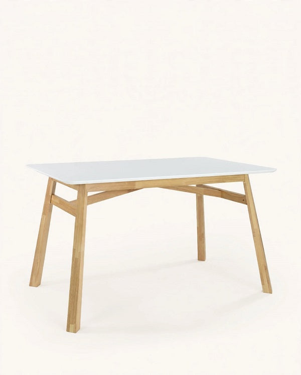 Mesa de Comedor CAPRI — Blanco Lacado y Madera