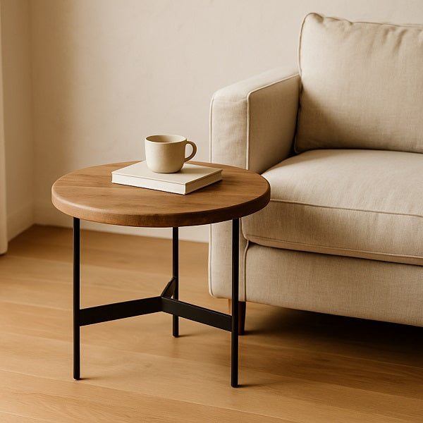 Mesa Auxiliar LOV — Madera Envejecida Ø50 cm