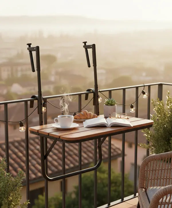 Mesa de Balcón RIVIERA — Plegable y Ajustable