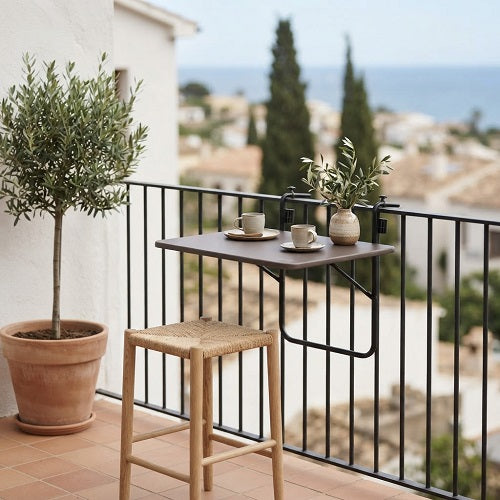Mesa Plegable Colgante HANGA para Balcón — 3 Alturas, 60x40 cm