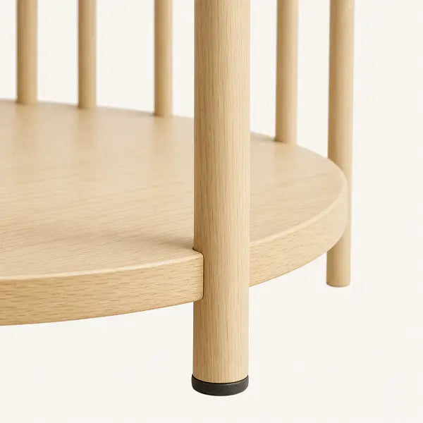 Mesa Auxiliar STAL — 2 Niveles, Acero y Natural