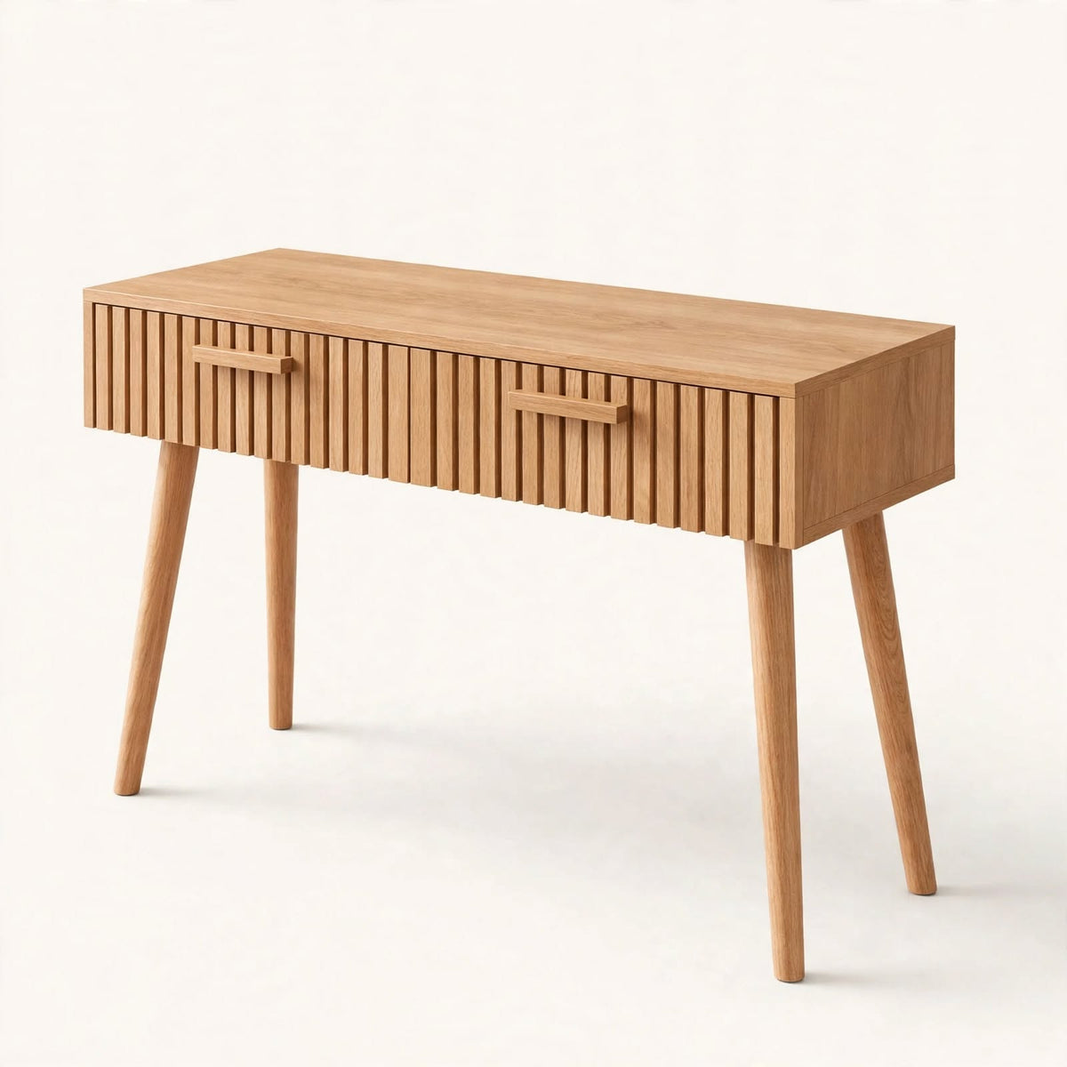 Consola HALL — Madera Natural con 2 Cajones, 100x35 cm