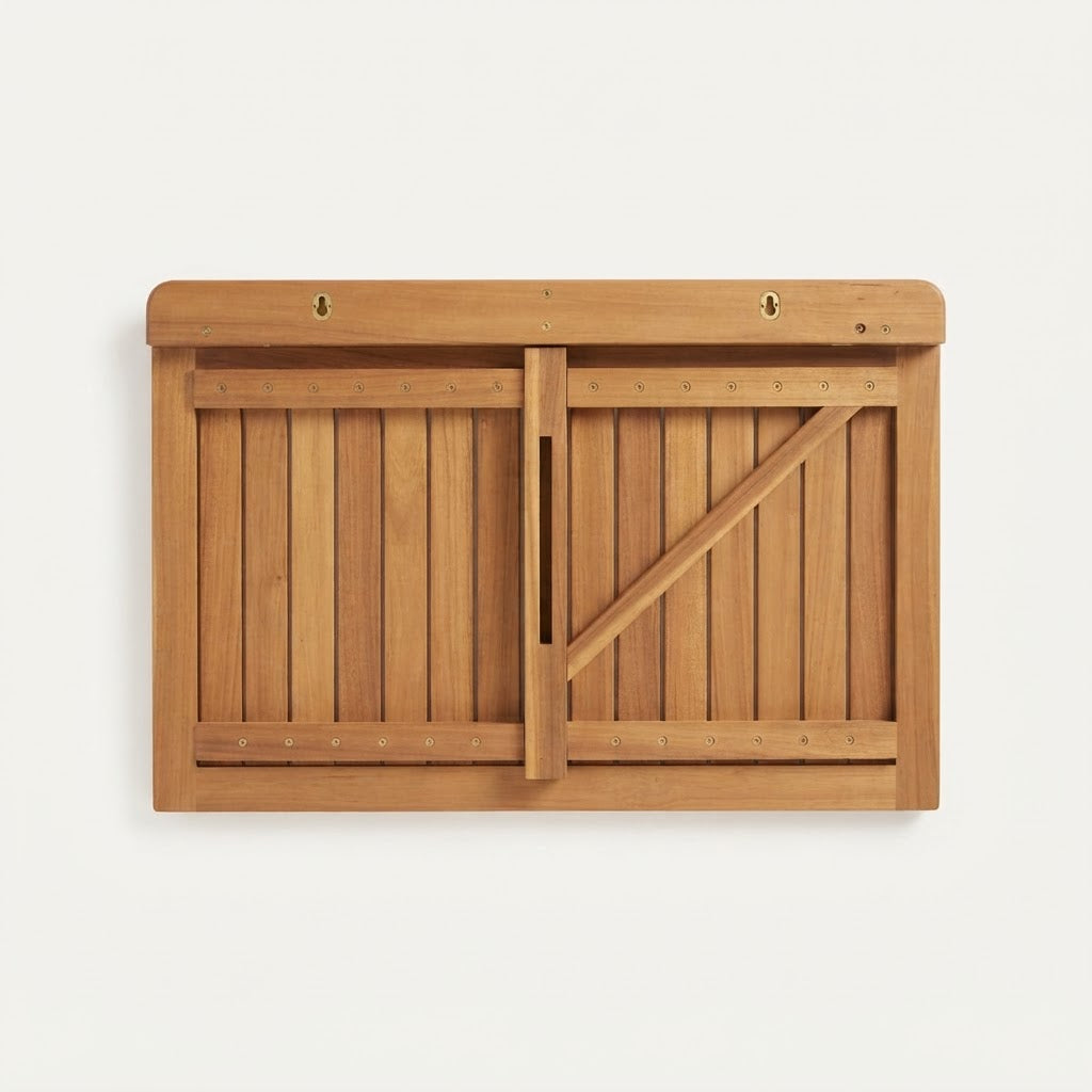 Mesa Abatible KLAPP — Acacia Maciza, 45x47x80 cm
