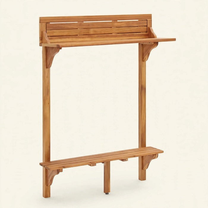 Mesa de Bar ALTAN para Balcón — Acacia Maciza, 90x37 cm