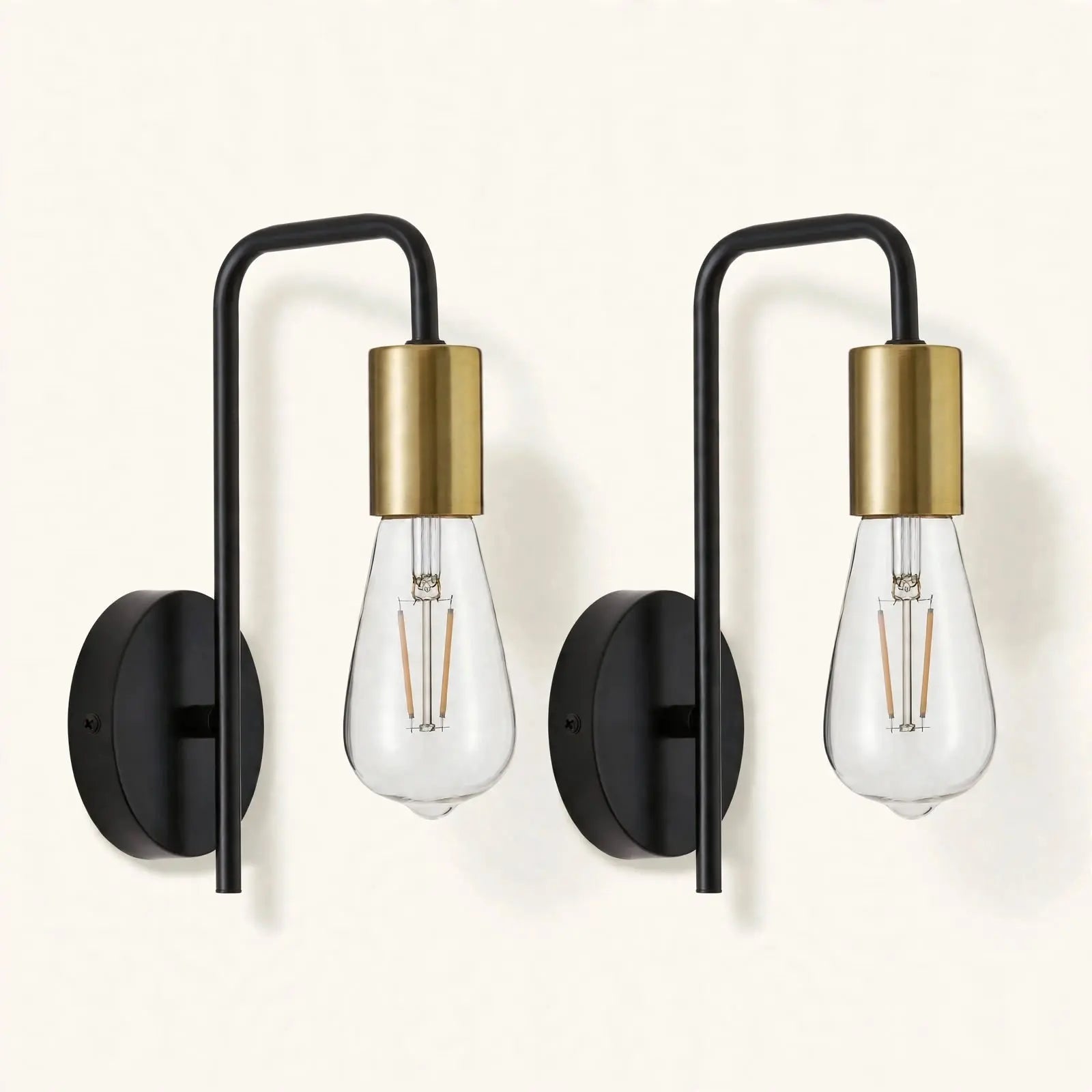 Aplique de pared SVING SOLHUSEN negro y dorado pack de 2