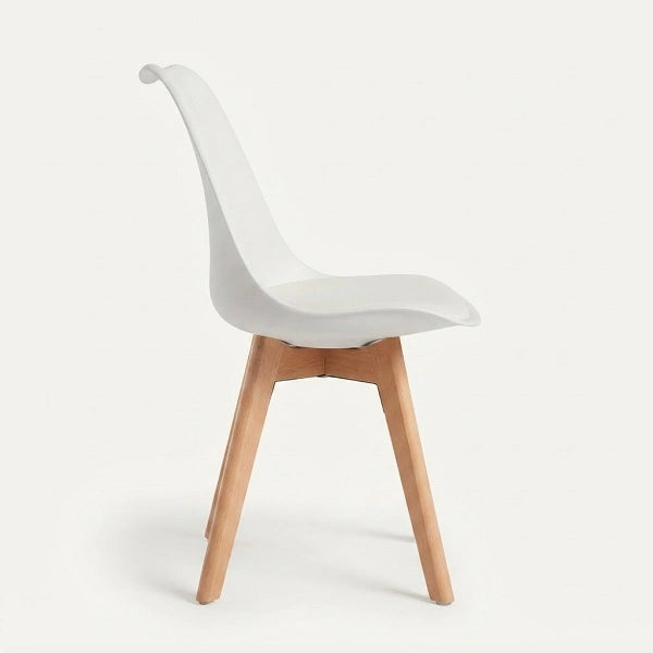 Silla de Comedor KNUT — Símil Cuero Gris Claro (Pack de 4)