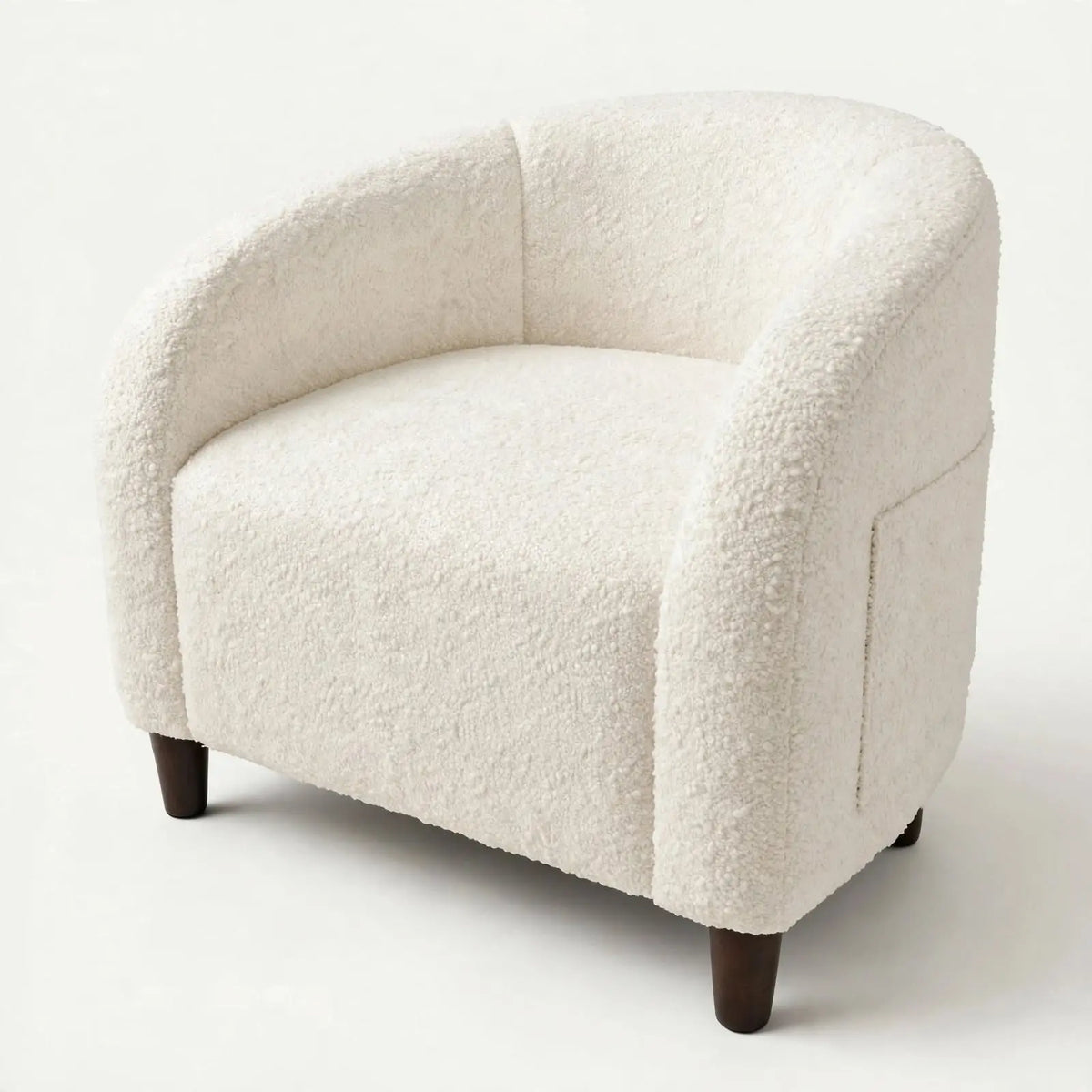 Sillón BOLL — Bouclé Redondo con Bolsillo Lateral