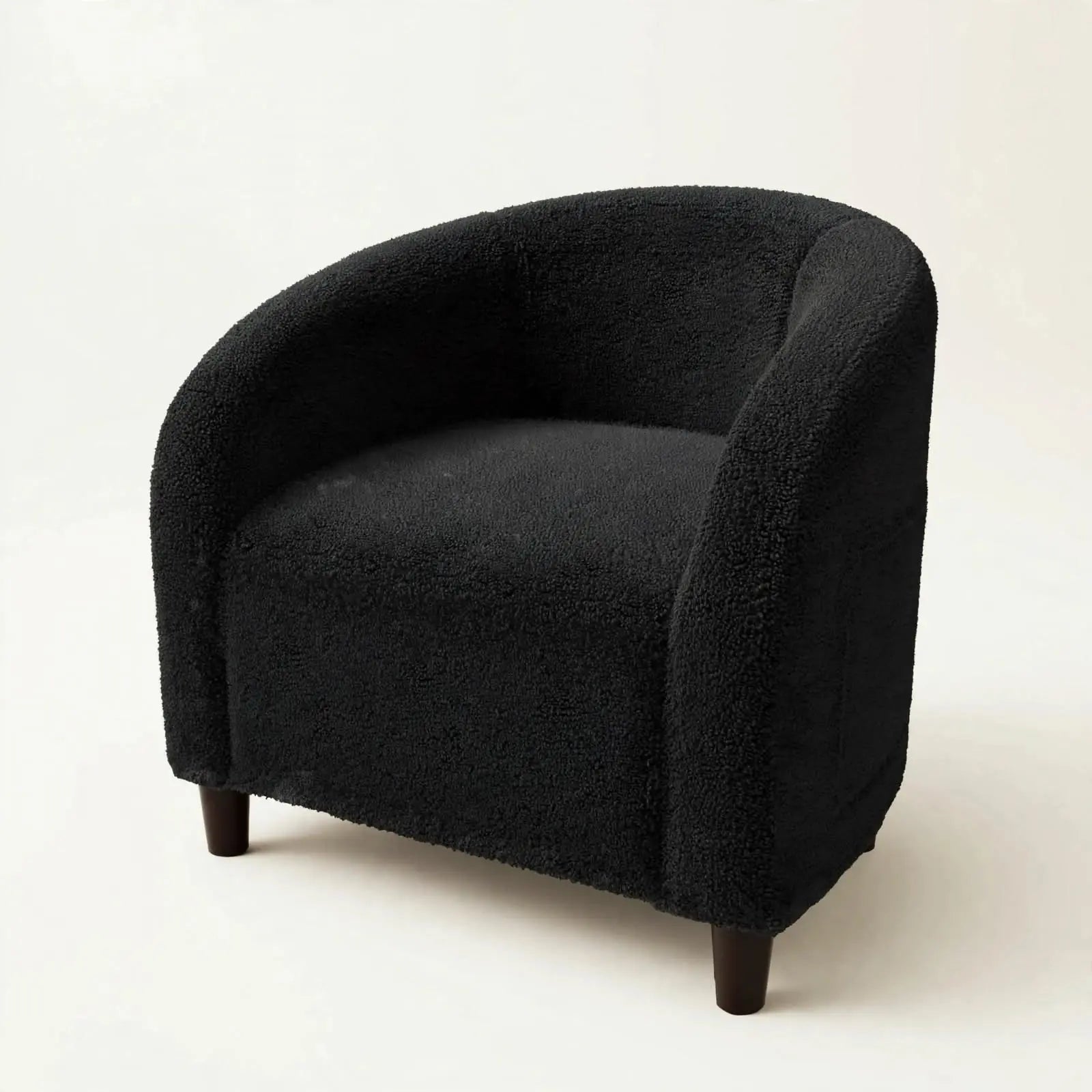 Sillón BOLL — Bouclé Redondo con Bolsillo Lateral