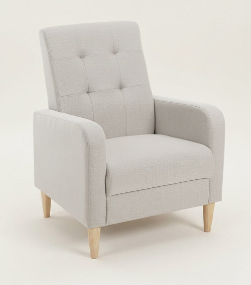 Sillón Reclinable COSTA — Capitoné con Patas de Madera